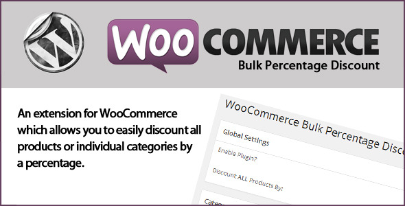 WooCommerce Bulk Percentage Discount Preview Wordpress Plugin - Rating, Reviews, Demo & Download