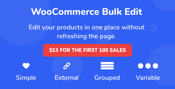 WooCommerce Bulk Product Edit Preview Wordpress Plugin - Rating, Reviews, Demo & Download