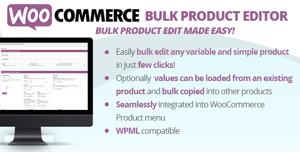 WooCommerce Bulk Product Editor Preview Wordpress Plugin - Rating, Reviews, Demo & Download