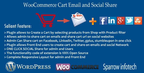 WooCommerce Cart Email And Social Share Preview Wordpress Plugin - Rating, Reviews, Demo & Download