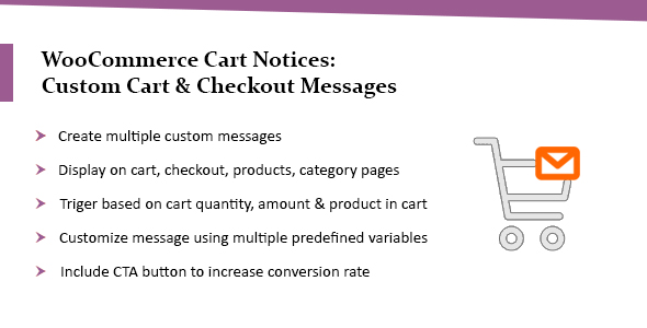 WooCommerce Cart Notices: Custom Cart & Checkout Messages Preview Wordpress Plugin - Rating, Reviews, Demo & Download