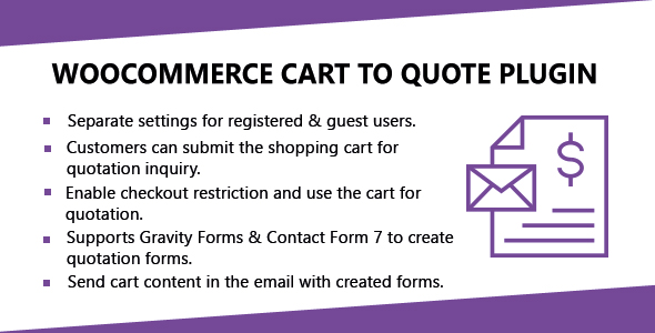 WooCommerce Cart To Quote Plugin Preview - Rating, Reviews, Demo & Download