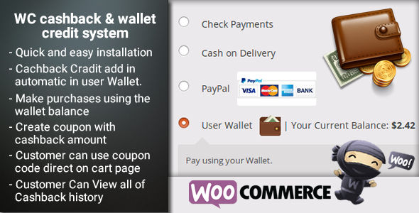 Woocommerce Cashback  + Wallet Credit System Preview Wordpress Plugin - Rating, Reviews, Demo & Download