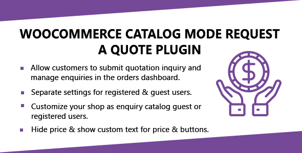 WooCommerce Catalog Mode Request A Quote Plugin Preview - Rating, Reviews, Demo & Download