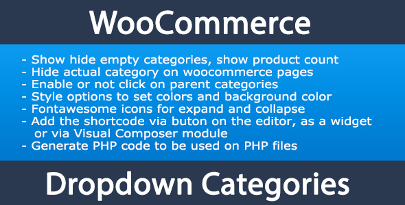 Woocommerce Categories Dropdown Preview Wordpress Plugin - Rating, Reviews, Demo & Download