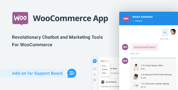 WooCommerce Chat Bot & Marketing App For Support Board Preview Wordpress Plugin - Rating, Reviews, Demo & Download
