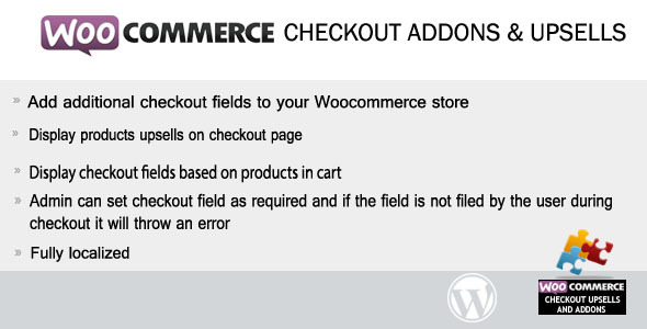 Woocommerce Checkout Addons & Upsells Preview Wordpress Plugin - Rating, Reviews, Demo & Download