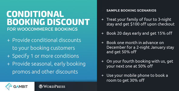 WooCommerce Conditional Booking Discounts Preview Wordpress Plugin - Rating, Reviews, Demo & Download