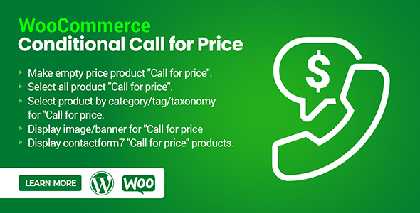 WooCommerce Conditional Call For Price – Call To Order Preview Wordpress Plugin - Rating, Reviews, Demo & Download