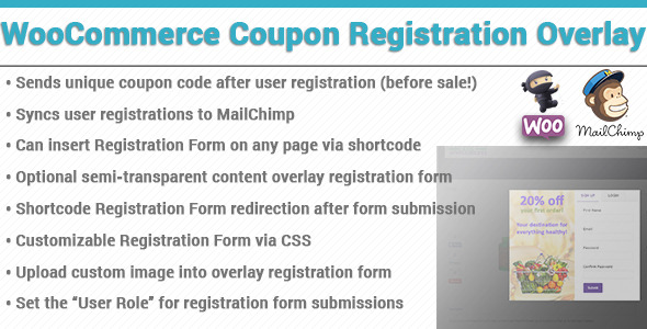 WooCommerce Coupon Registration Overlay Preview Wordpress Plugin - Rating, Reviews, Demo & Download