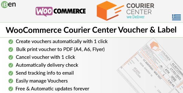 WooCommerce Courier Center Voucher & Label Preview Wordpress Plugin - Rating, Reviews, Demo & Download