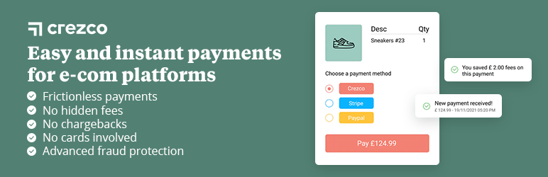 WooCommerce Crezco Payment Preview Wordpress Plugin - Rating, Reviews, Demo & Download