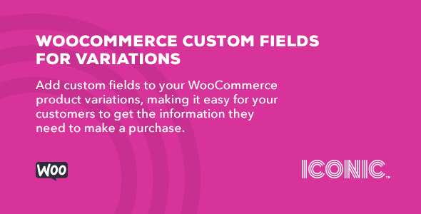 WooCommerce Custom Fields For Variations Preview Wordpress Plugin - Rating, Reviews, Demo & Download
