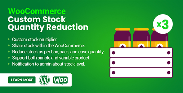 WooCommerce Custom Stock Quantity Reduction Preview Wordpress Plugin - Rating, Reviews, Demo & Download