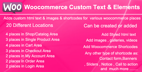 WooCommerce Custom Text And Elements Preview Wordpress Plugin - Rating, Reviews, Demo & Download