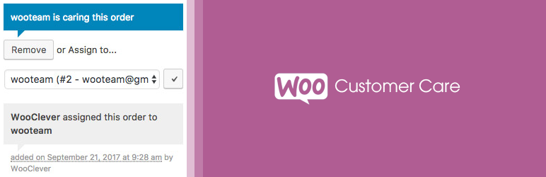WooCommerce Customer Care Preview Wordpress Plugin - Rating, Reviews, Demo & Download