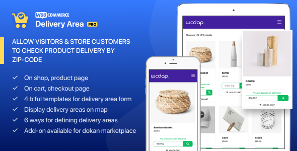 WooCommerce Delivery Area Pro Preview Wordpress Plugin - Rating, Reviews, Demo & Download