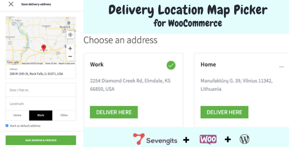 WooCommerce Delivery Location Map Picker Preview Wordpress Plugin - Rating, Reviews, Demo & Download