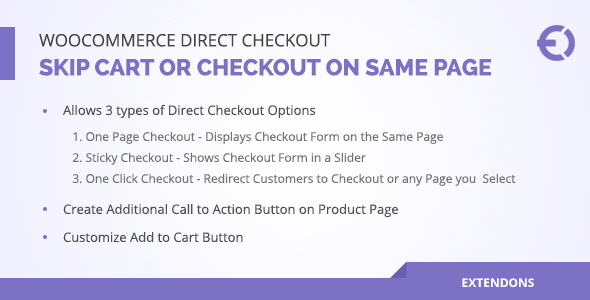 Woocommerce Direct Checkout, Skip Cart Or Checkout On Same Page Preview Wordpress Plugin - Rating, Reviews, Demo & Download