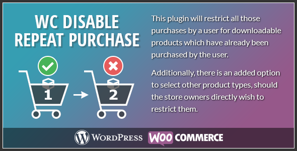 Woocommerce Disable Repeat Purchase Preview Wordpress Plugin - Rating, Reviews, Demo & Download