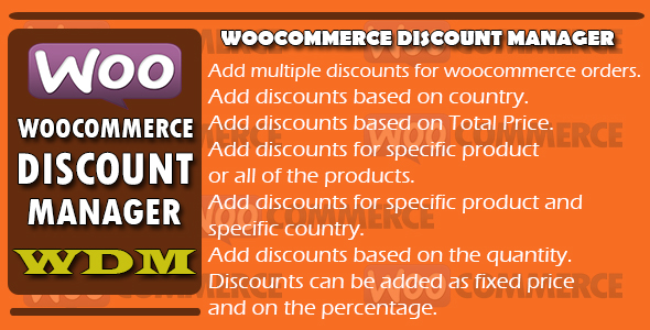 Woocommerce Discount Manager – WDM Preview Wordpress Plugin - Rating, Reviews, Demo & Download