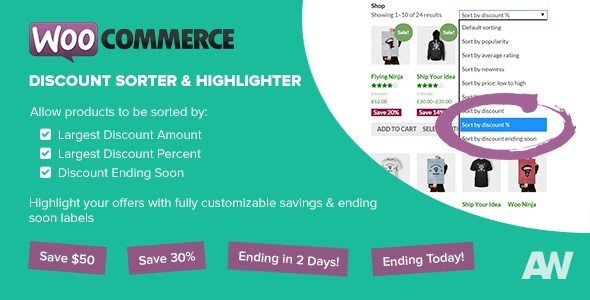 WooCommerce Discount Sorter & Highlighter  Preview Wordpress Plugin - Rating, Reviews, Demo & Download