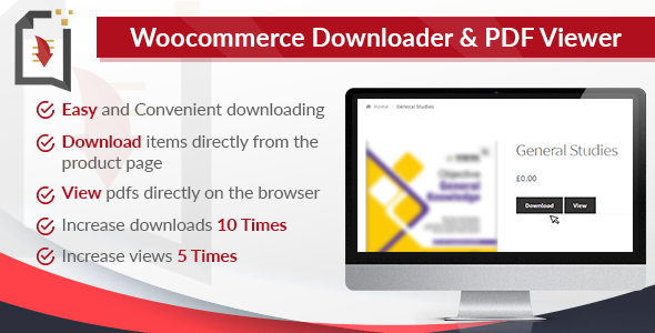 WooCommerce Downloader And PDF Viewer Preview Wordpress Plugin - Rating, Reviews, Demo & Download