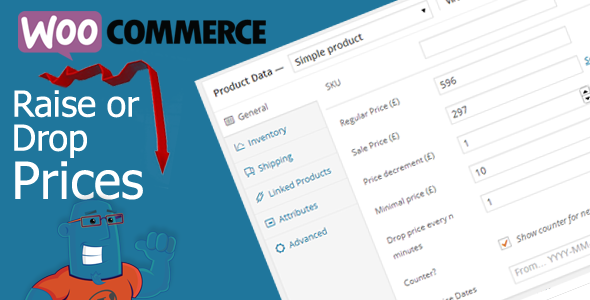 WooCommerce Drop / Raise Prices Preview Wordpress Plugin - Rating, Reviews, Demo & Download