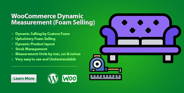 WooCommerce Dynamic Measurement – Upholstery – Foam Polyester – Foam Selling Preview Wordpress Plugin - Rating, Reviews, Demo & Download