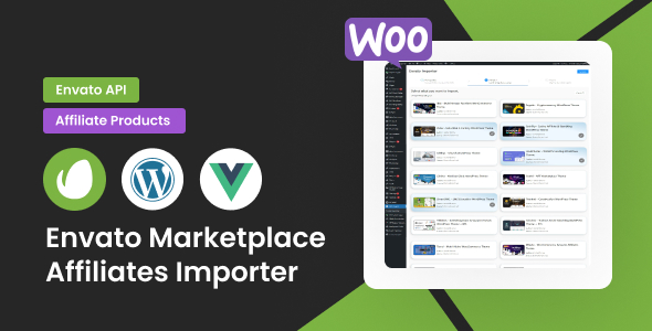 WooCommerce Envato Affiliates Importer Preview Wordpress Plugin - Rating, Reviews, Demo & Download