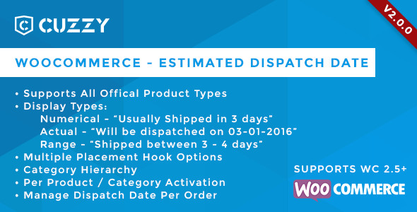 WooCommerce – Estimated Dispatch Date Preview Wordpress Plugin - Rating, Reviews, Demo & Download