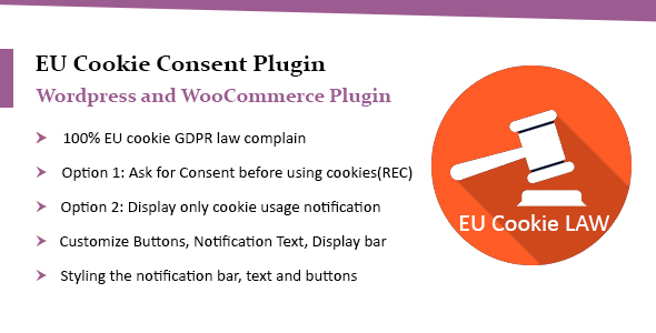 WooCommerce EU Cookie Consent Plugin, Wordpress GDPR Compliance Preview - Rating, Reviews, Demo & Download