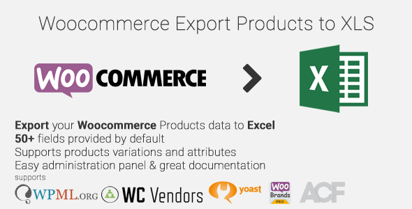 Woocommerce Export Products To XLS Preview Wordpress Plugin - Rating, Reviews, Demo & Download