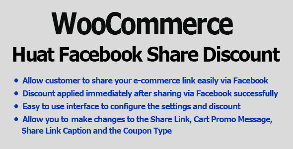 WooCommerce Facebook Share Discount Pro Preview Wordpress Plugin - Rating, Reviews, Demo & Download