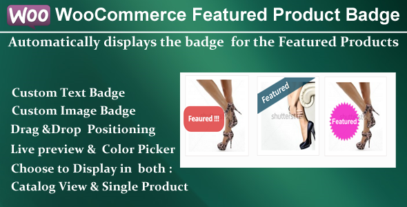 WooCommerce Featured Product Badge Preview Wordpress Plugin - Rating, Reviews, Demo & Download