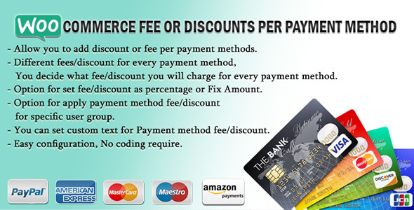 WooCommerce Fee Or Discounts Per Payment Method Preview Wordpress Plugin - Rating, Reviews, Demo & Download