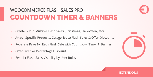 WooCommerce Flash Sales Pro – Countdown Timer & Banners Preview Wordpress Plugin - Rating, Reviews, Demo & Download