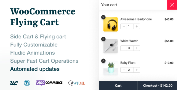 WooCommerce Flying Cart Preview Wordpress Plugin - Rating, Reviews, Demo & Download