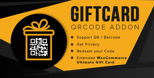 WooCommerce Gift Card QRCode Addon Preview Wordpress Plugin - Rating, Reviews, Demo & Download