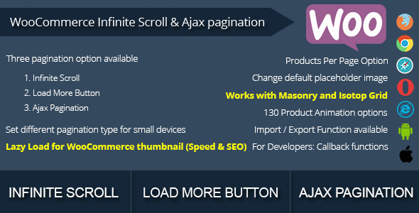 WooCommerce Infinite Scroll And Ajax Pagination Preview Wordpress Plugin - Rating, Reviews, Demo & Download