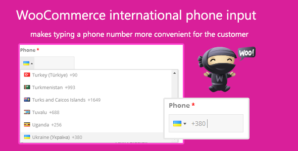 WooCommerce International Phone Input Preview Wordpress Plugin - Rating, Reviews, Demo & Download