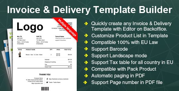 Woocommerce Invoice & Delivery (Packing Slip) Builder Plugin Preview - Rating, Reviews, Demo & Download
