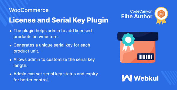 WooCommerce License And Serial Key Plugin Preview - Rating, Reviews, Demo & Download