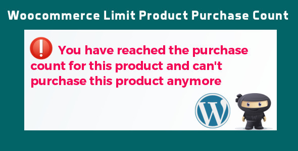 WooCommerce Limit Product Purchase Count Preview Wordpress Plugin - Rating, Reviews, Demo & Download