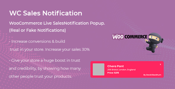 WooCommerce Live Sales Notification Pro Preview Wordpress Plugin - Rating, Reviews, Demo & Download