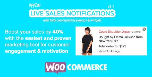 Woocommerce Live Sales Notifications, Live Sales Feed, Recent Order Notifications Preview Wordpress Plugin - Rating, Reviews, Demo & Download