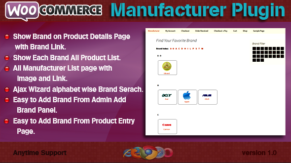 WooCommerce Manufacturer Plugin Preview - Rating, Reviews, Demo & Download