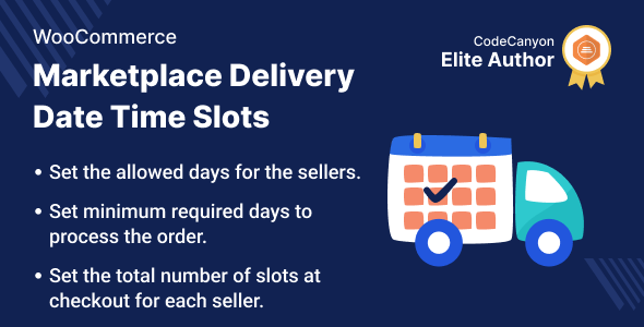 WooCommerce Marketplace Delivery Date Time Slots Preview Wordpress Plugin - Rating, Reviews, Demo & Download