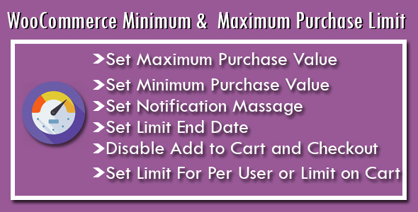 WooCommerce Minimum &  Maximum Purchase Limit Preview Wordpress Plugin - Rating, Reviews, Demo & Download