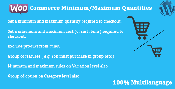 WooCommerce – Minimum/Maximum Quantities Preview Wordpress Plugin - Rating, Reviews, Demo & Download